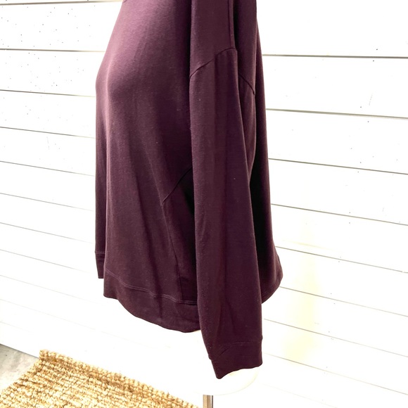 Eileen fisher long sleeve pullover plum purple tencel spandex small petite top - Picture 3 of 8